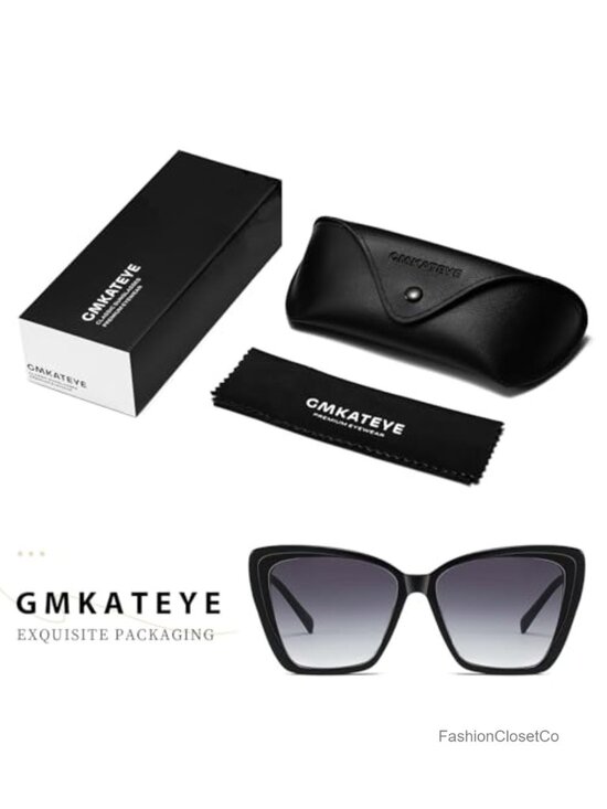 Oversized Cat Eye Sunglasses with UV400 Protection, Handmade Acetate Frame main image 5